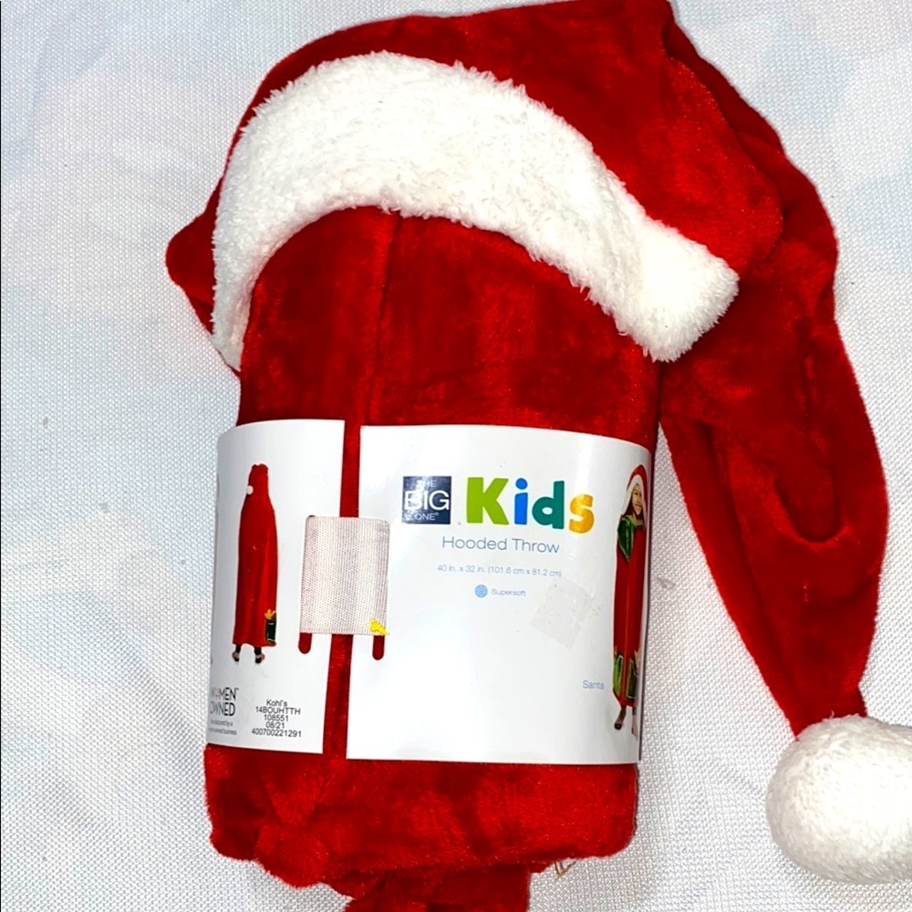 NWT The Big One Kids Red Hooded SANTA CHRISTMAS‎ Throw 40”x32” NEW
